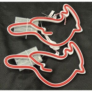 2 Holiday Time Christmas Red Cardinal Lighted 10 Hanging Decor‎ Indoor/covered